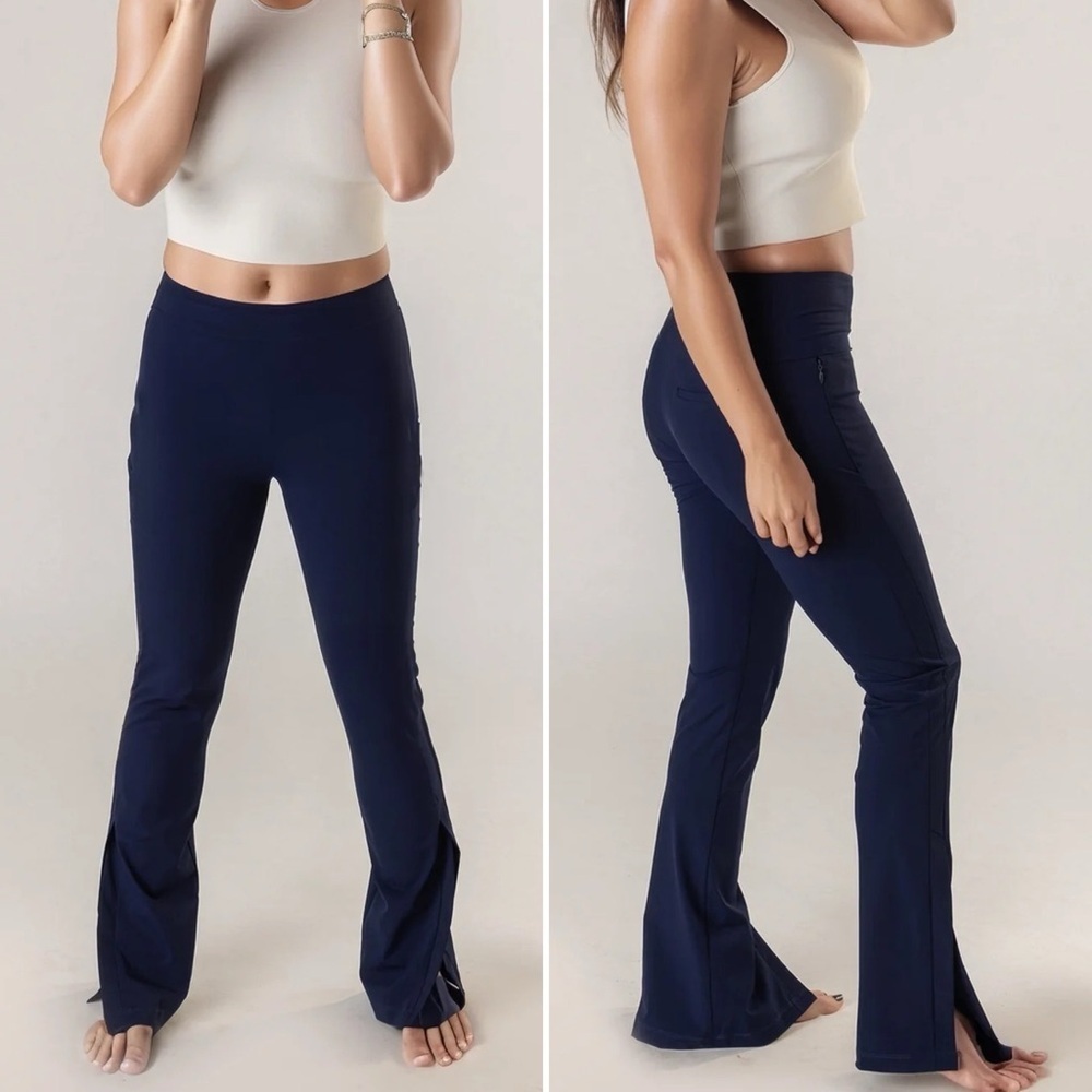 FOREPLAY‎ GOLF Slim Flare Snap Ankle Break Away Navy Golf Trouser Pants